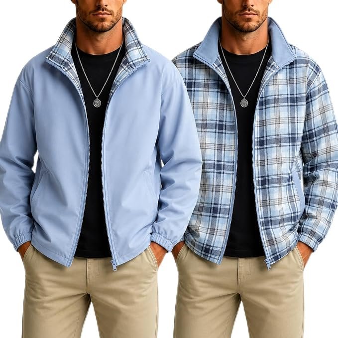 Cloudy with a chance of Waterproof Lightweight Jacket — Yafinmo Reversible Jacket for Men Windproof Waterproof Lightweight Jacket