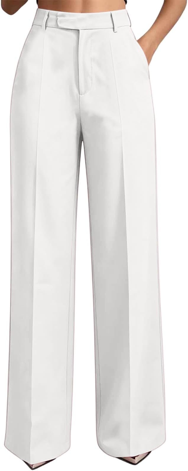 Partly cloudy, fully styled in Top — Xijieniud Wide Leg Dress Pants for Women with Pockets,Fall Winter Outfits