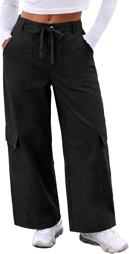 Styling Strapless Ruched Tank Top for a everyday look — Aoysky Womens Wide Leg Baggy Cargo Pants Casual Trousers Y2k Streetwear