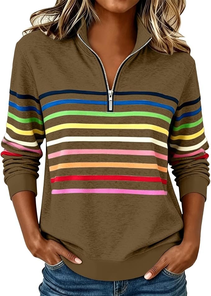 I wore Sweatshirt; the day developed a personality — Xijieniud Half Zip Pullover Sweatshirt for Women Long Sleeve,Fall Winter
