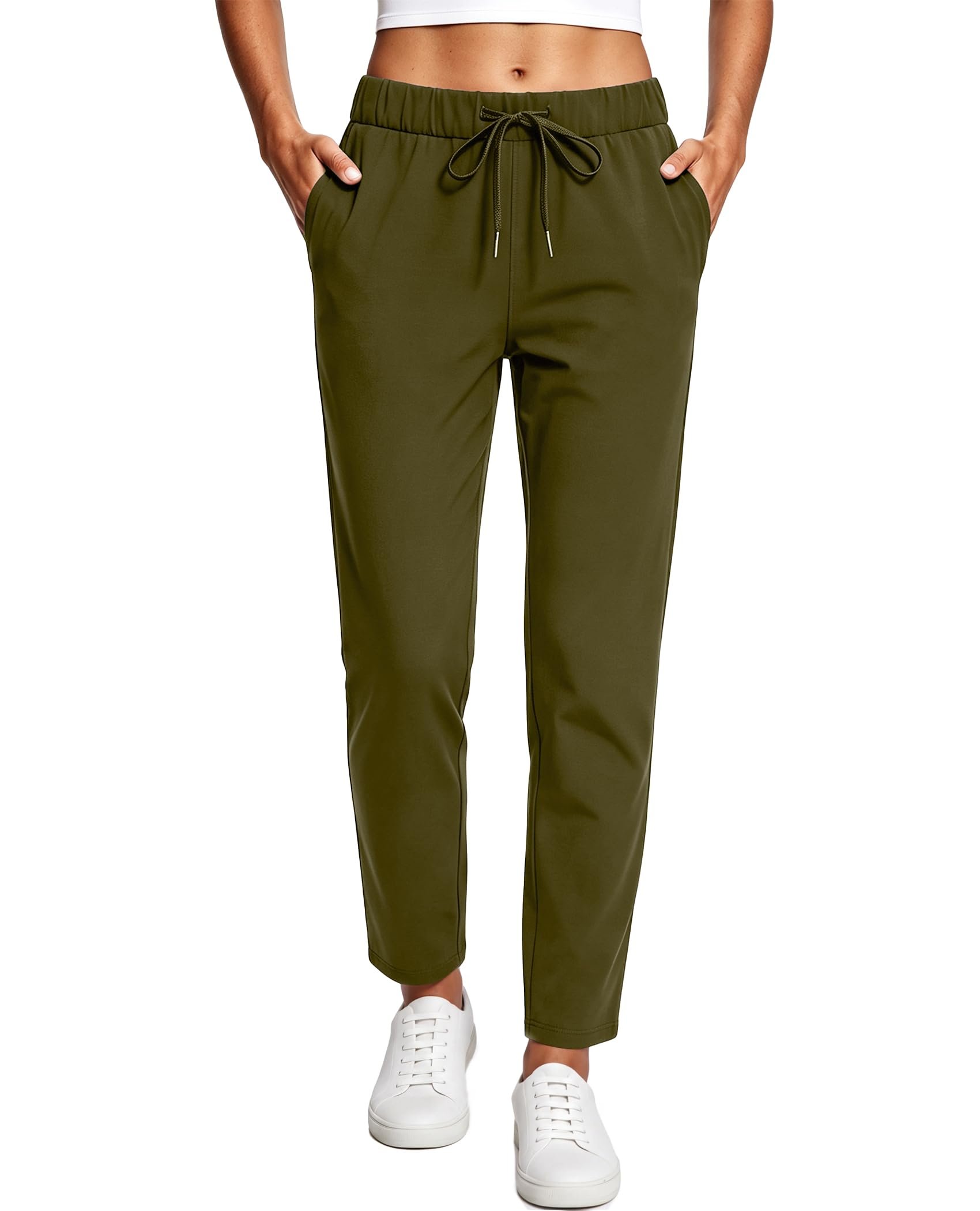 Styling Lightweight Jacket for a everyday look — Fogfire Womens Golf Pants with Pockets High Waist 7/8 Stretch Ankle Joggers