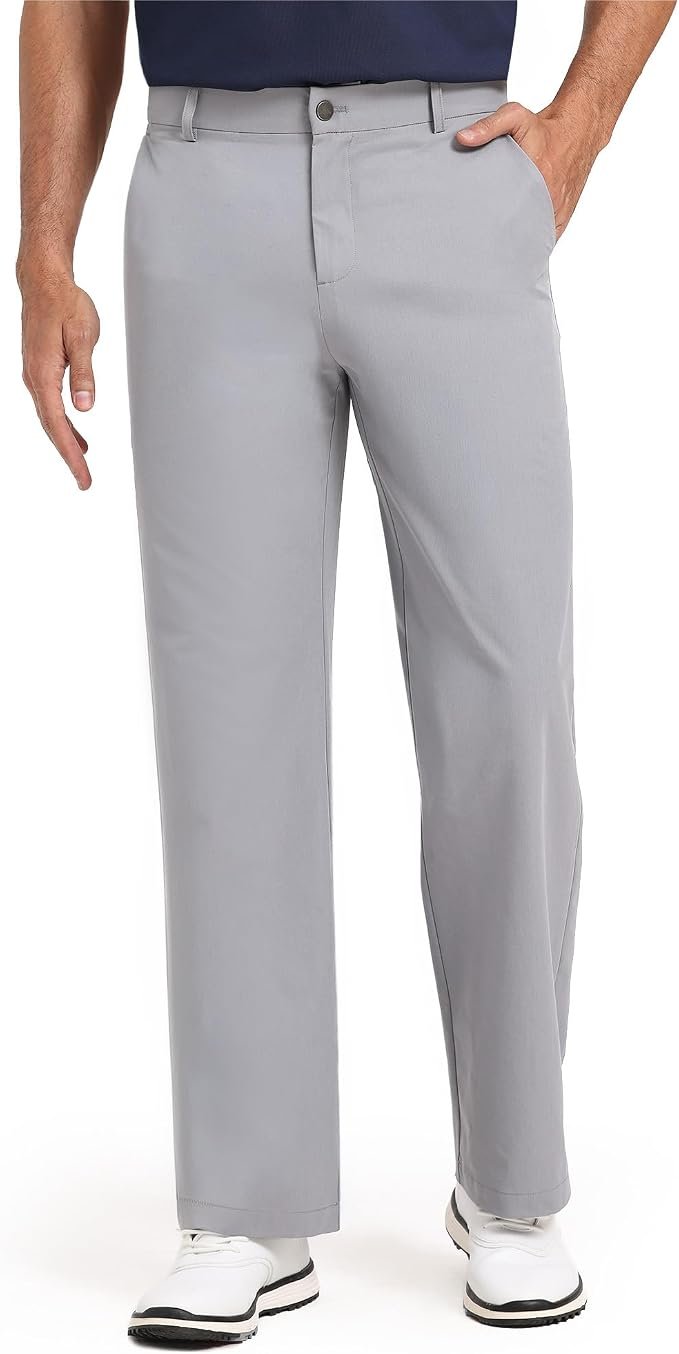 T-Shirt walked into a closet and raised the bar — Iesoco Mens Dress Pants Relaxed Fit Slacks Stretch Golf Pants 30