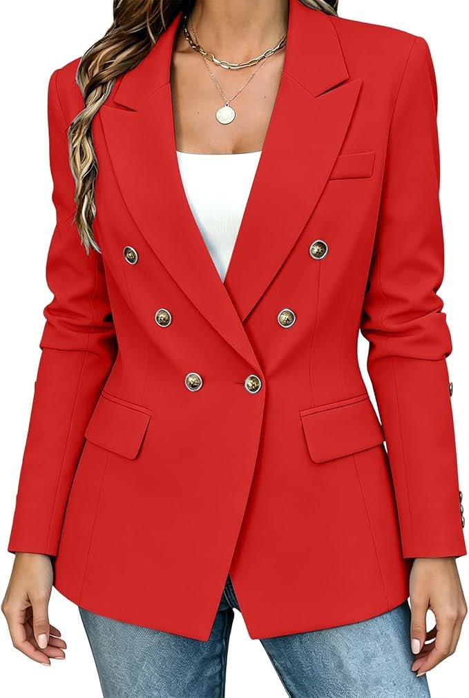 Blazer brought its own sunshine — Jxsoyen Womens Blazers Double Breasted Dressy Casual Jacket