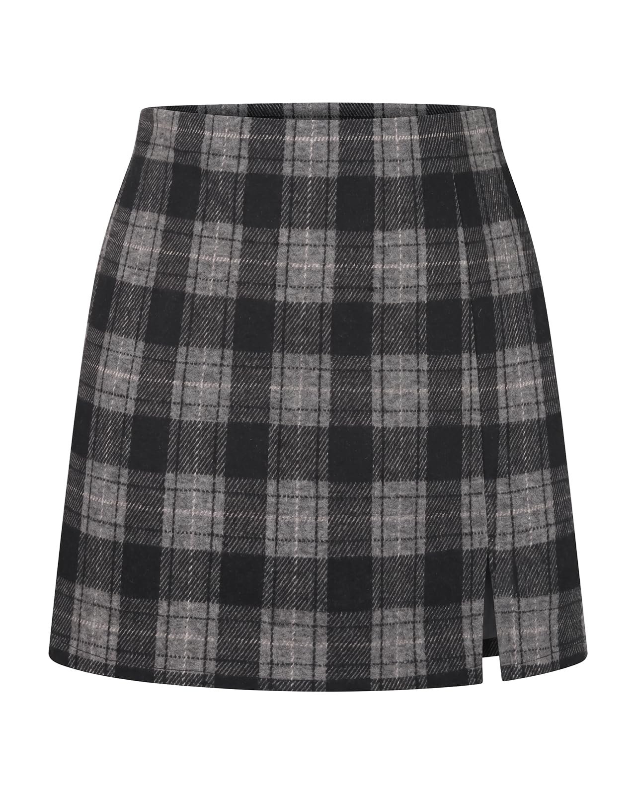 Plaid before my brain was awake — Facogoo Women's Plaid Gingham Mini Skort High Waisted Slit Fall Skirts