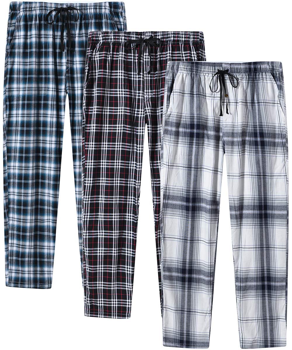 No notes, just Cropped Lightweight Jacket — MoFiz Pjs 3-Pack Mens Pajama Sleep Bottom Pants Cotton Straight-fit Plaid