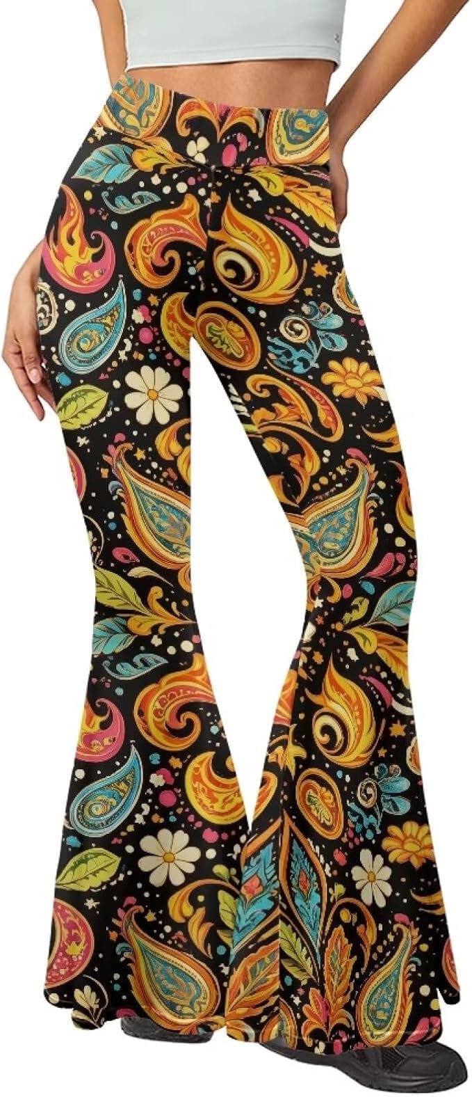 Golden hour met its match in my bedroom — Wdktrgetd 70s Flare Pants for Women – Retro High Waist Bell Bottom