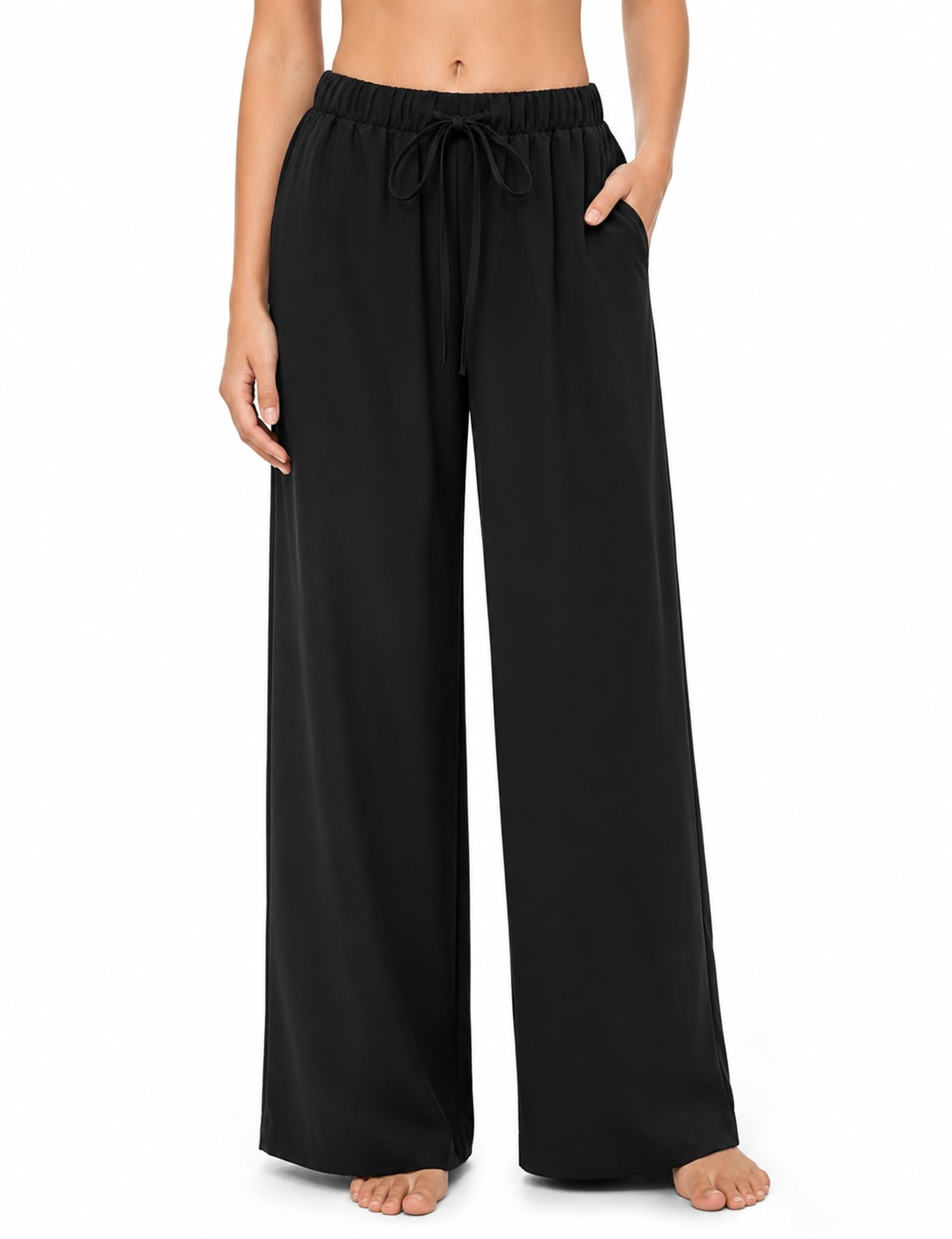 Hoodie brought its own sunshine — Funtour Women's Wrinkle-Resistant Wide Leg Palazzo Pants with Pockets