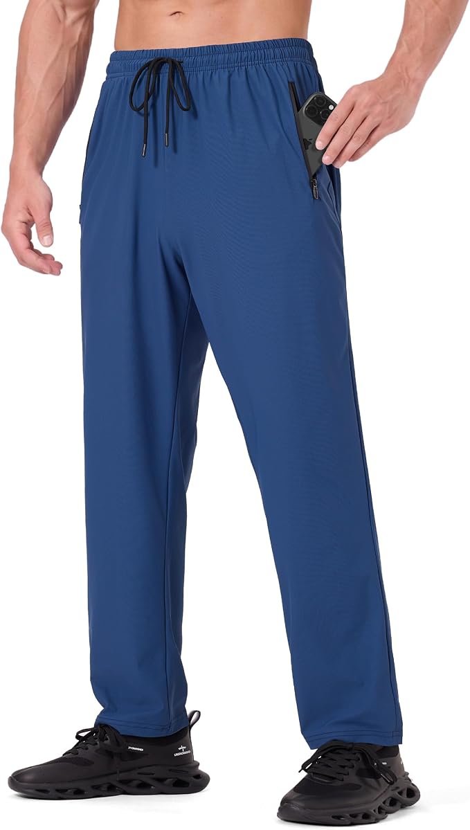 Lightweight Top made a regular day look interesting — Zylqus Men's Athletic Pants with Zip Pockets Hiking Joggers Gym Pants