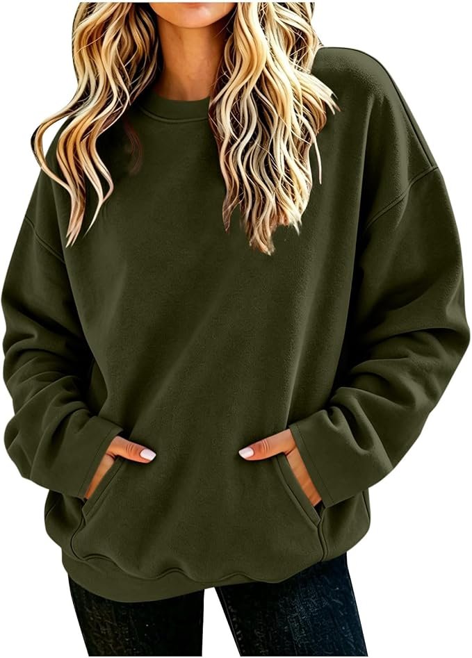 Sweatshirt brought its own sunshine — DrinTran Crew Neck Sweatshirts Women,Womens Pullover Sweatshirt