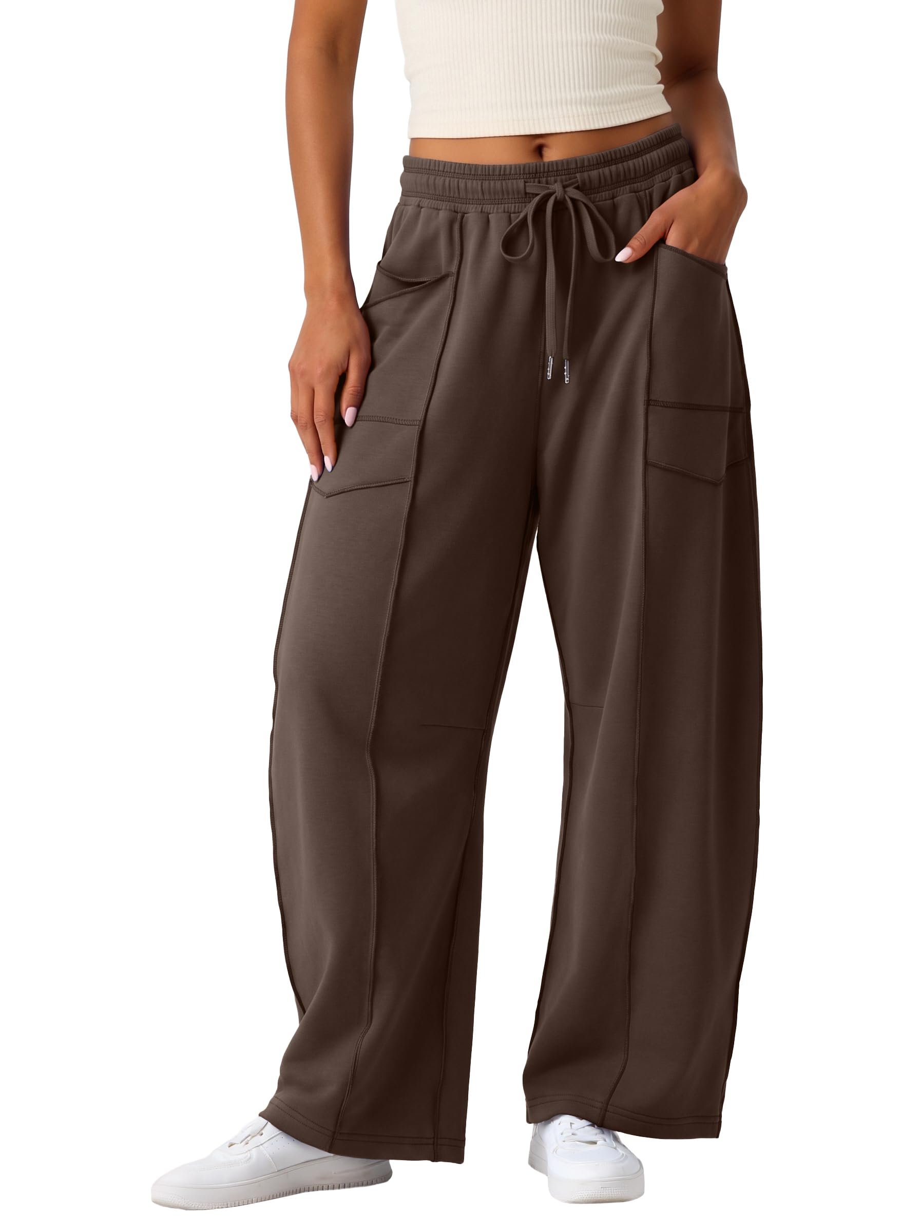 Today's forecast calls for Jacket — Lepunuo Women's Baggy Wide Leg Barrel Sweatpants Palazzo Pants