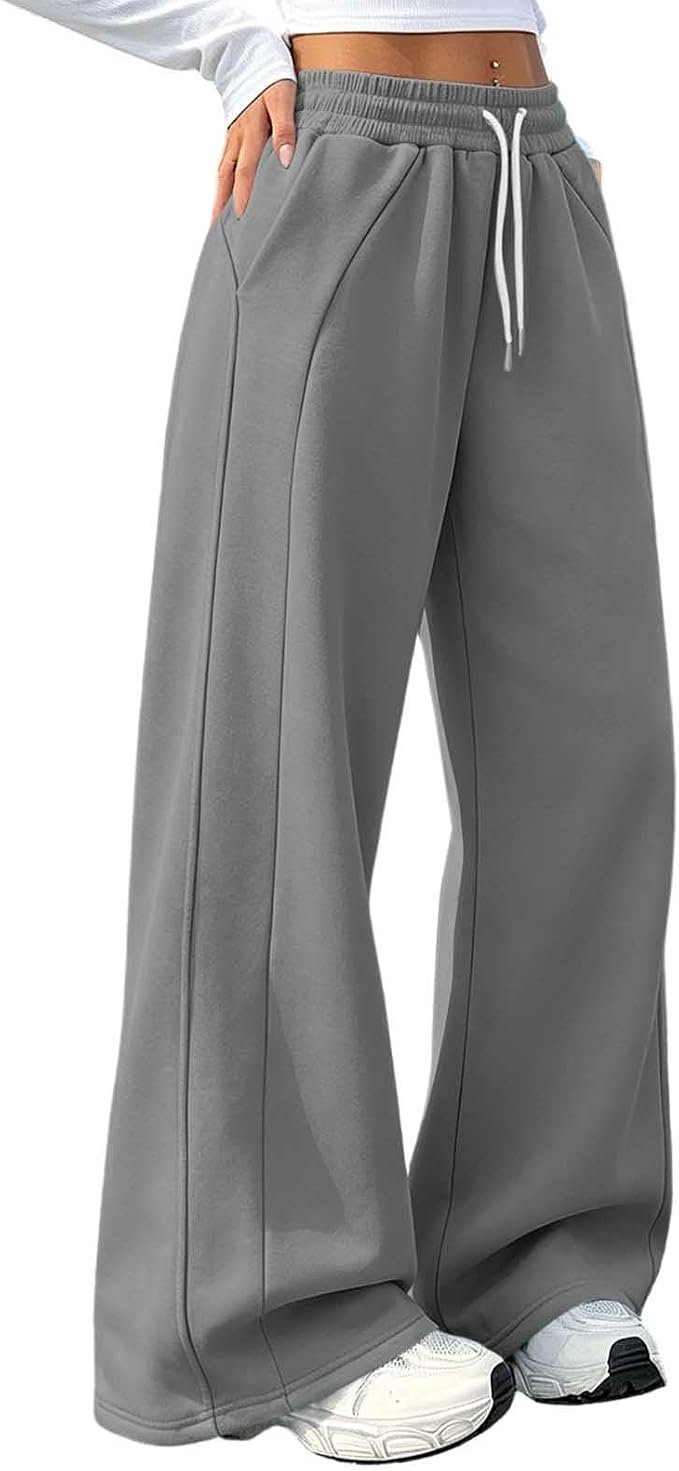 One errand, full fit check: Top — Otsant Women High Waist Sweatpants Flowy Palazzo Pants Daily Travel Pants