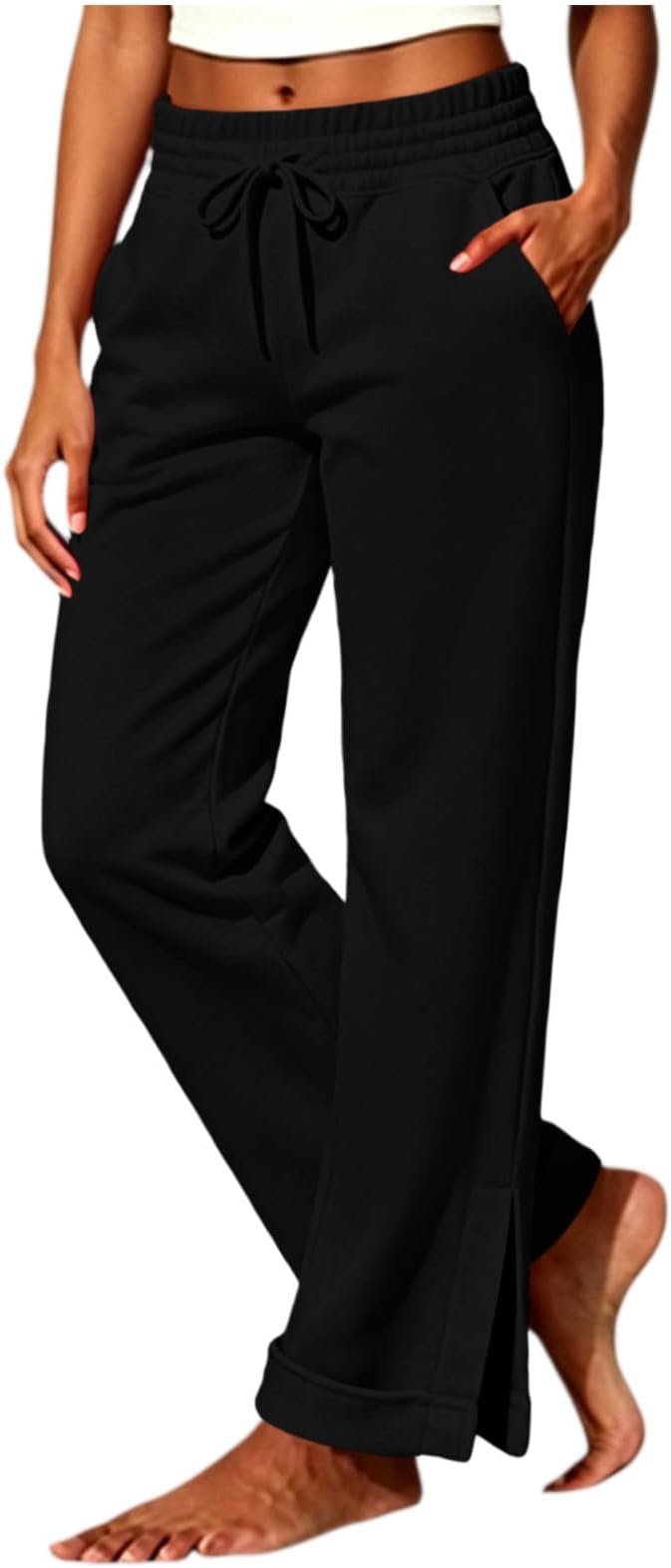 Off-The-Shoulder Top walked into a closet and raised the bar — Otsant Women Drawstring Sweatpants Straight Leg Pants Casual Daily Pants