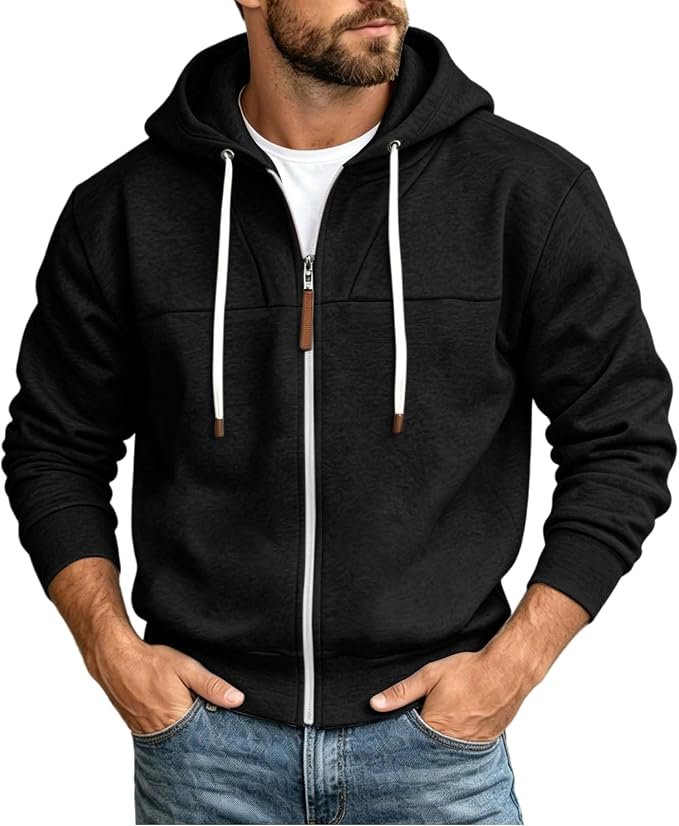 Small plans, strong opinion from Sweatshirt — Otsant Long Sleeve Hoodies for Men Zip Up Loose Fit Casual Fall Sweatshirts