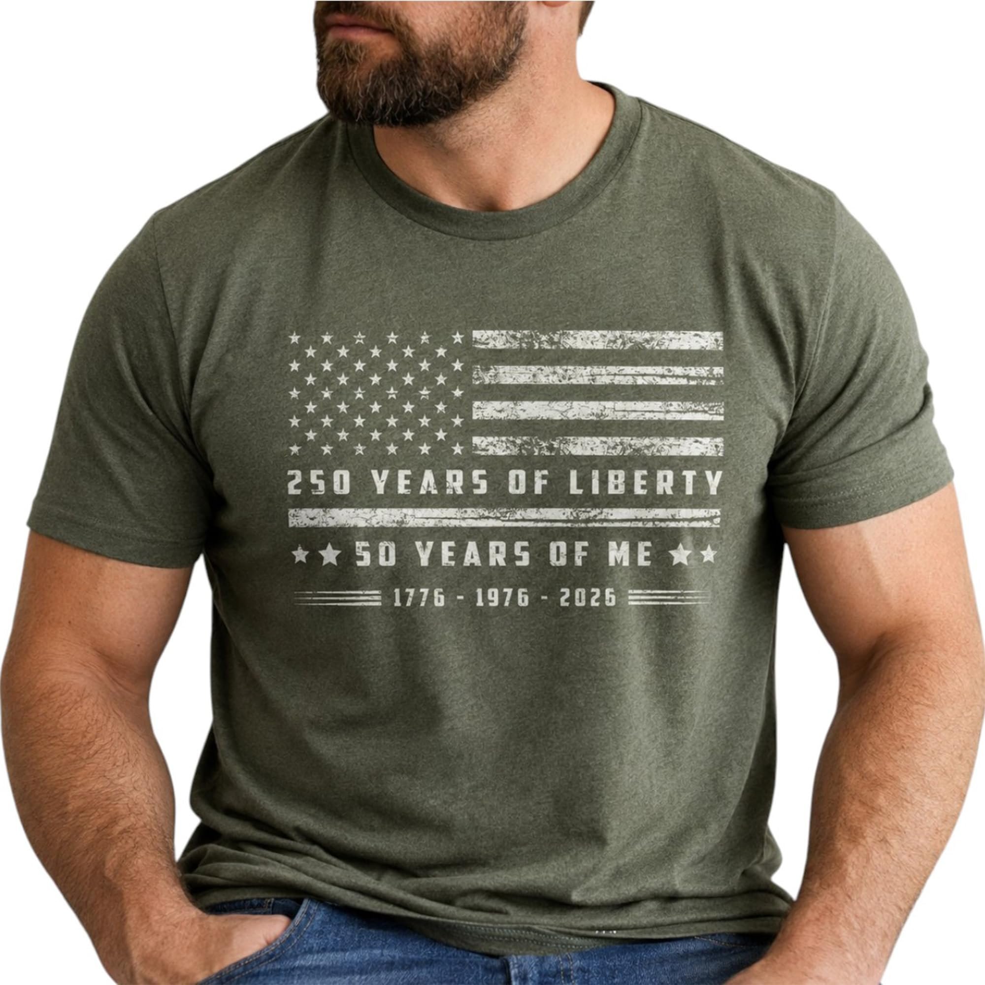The outfit started with T-Shirt — Urbannest 30th, 40th, 50th, 60th, 70th, 80thBirthday Shirt, 250 Years of Liberty T-Shirt, Patriotic Birthday Gifts