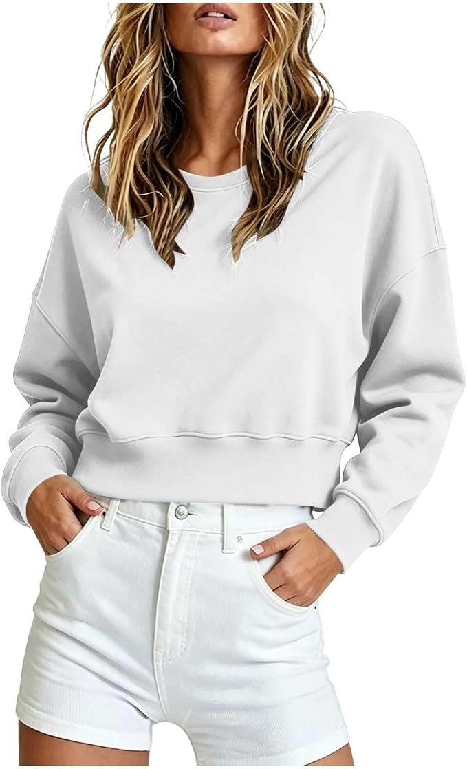 Seams like Sweatshirt won today — Zhihaihen Crewneck Sweatshirt for Women Brushed Pullover Fall Outfits 2026