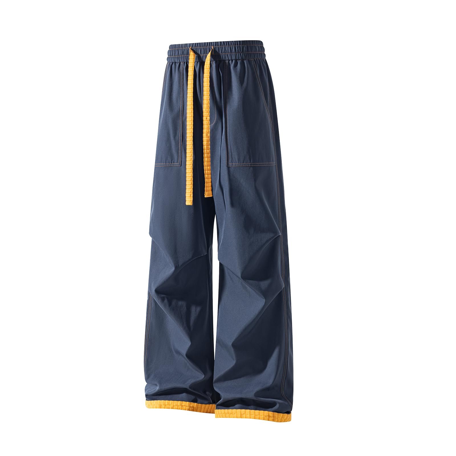 Hoodie made casual look intentional — Gmoyd Unisex Relaxed Fit Parachute Pants Contrast Drawstring Trousers