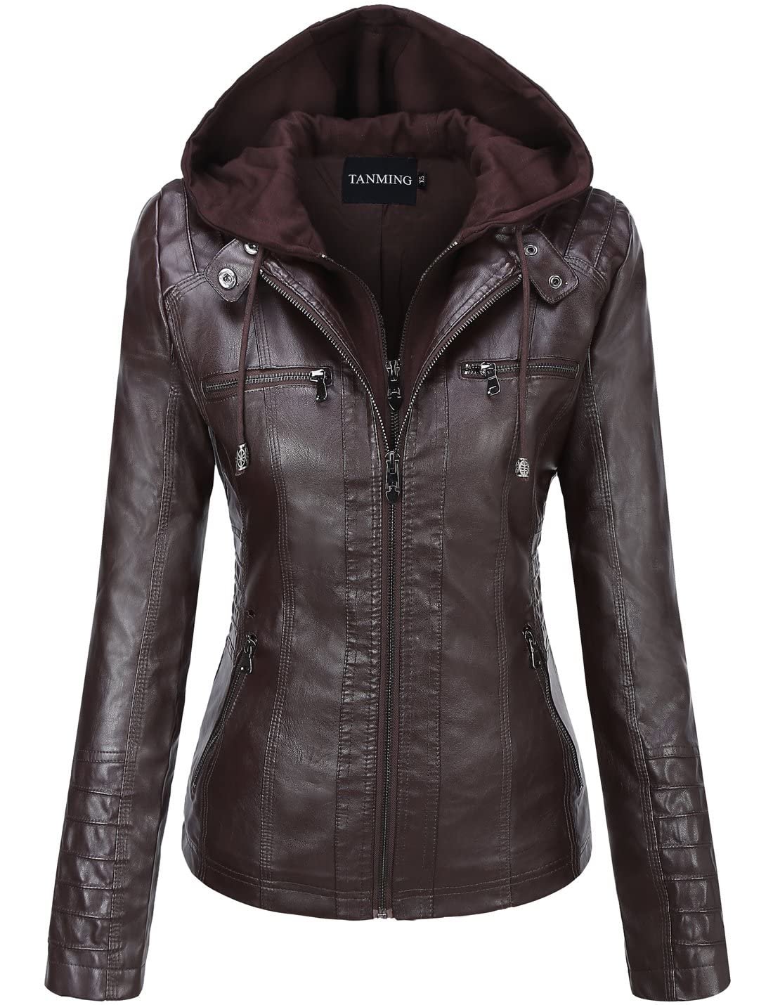 Hooded Jacket and Shorts versus my very unorganized schedule — Tanming Faux Leather Jacket Women Hooded Moto Biker Coat