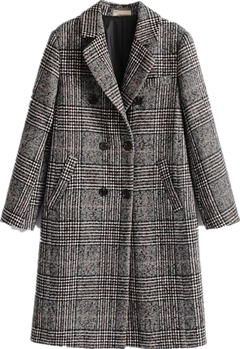 Brown GOD IS GOOD block letters across the cream hoodie — Face Dream Women Classic Lattice Winter Overcoat Lapel Double Breasted Woolen Long Coat