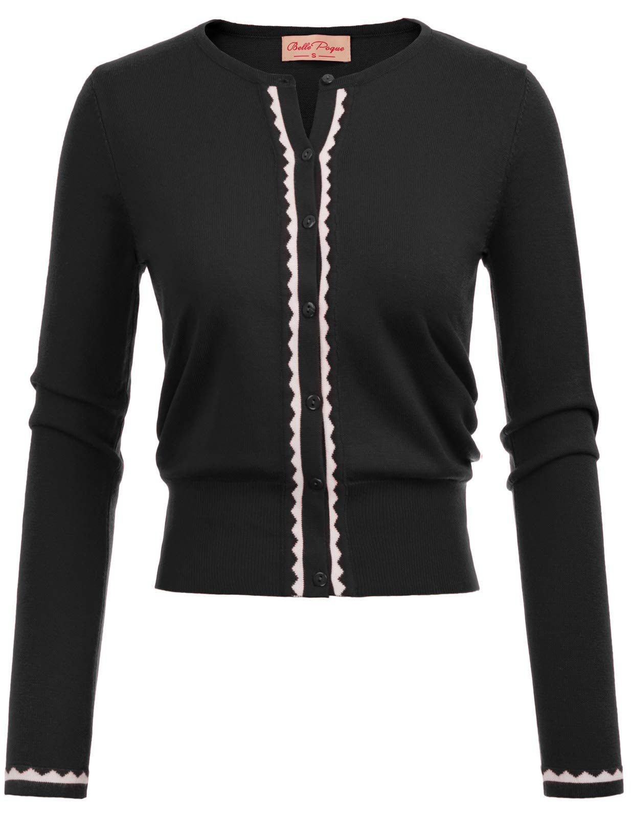 Beige balloon pants with lace at the hem — Belle Poque Women's Cardigan Sweater Color Block Long Sleeve Crew Neck Knit Cardigan Trendy Cropped Cardigan Shrug