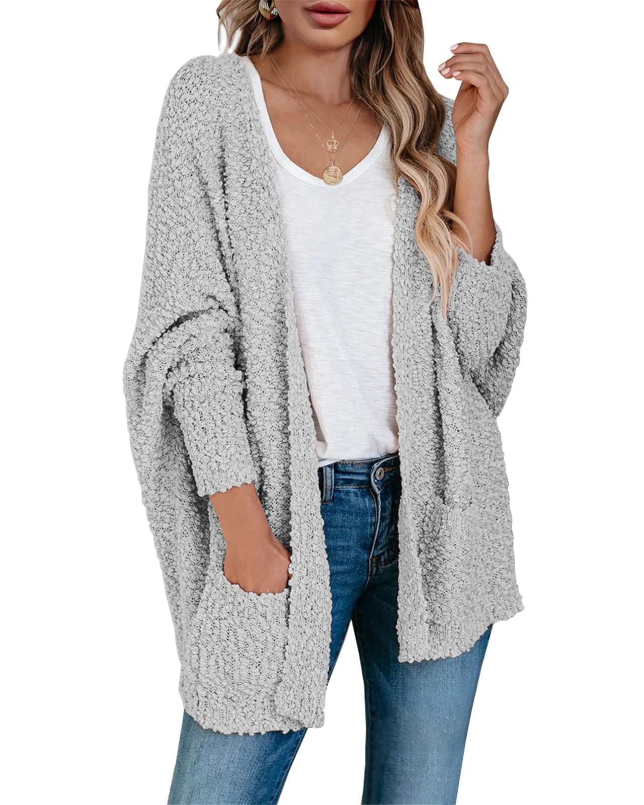 Jacket brought its own sunshine — Saodimallsu Womens Chunky Popcorn Cardigan Oversized Cozy Long Sweaters