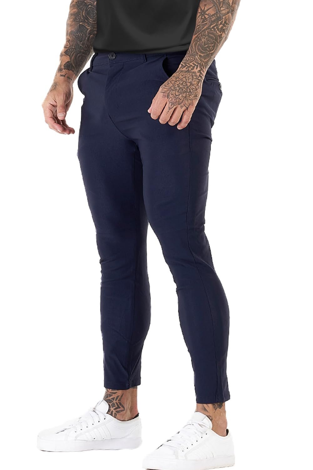 Forecast: Sweatshirt with a chance of style — Gingtto Mens Chinos Pants Slim Fit Stretch Ankle Length Dress