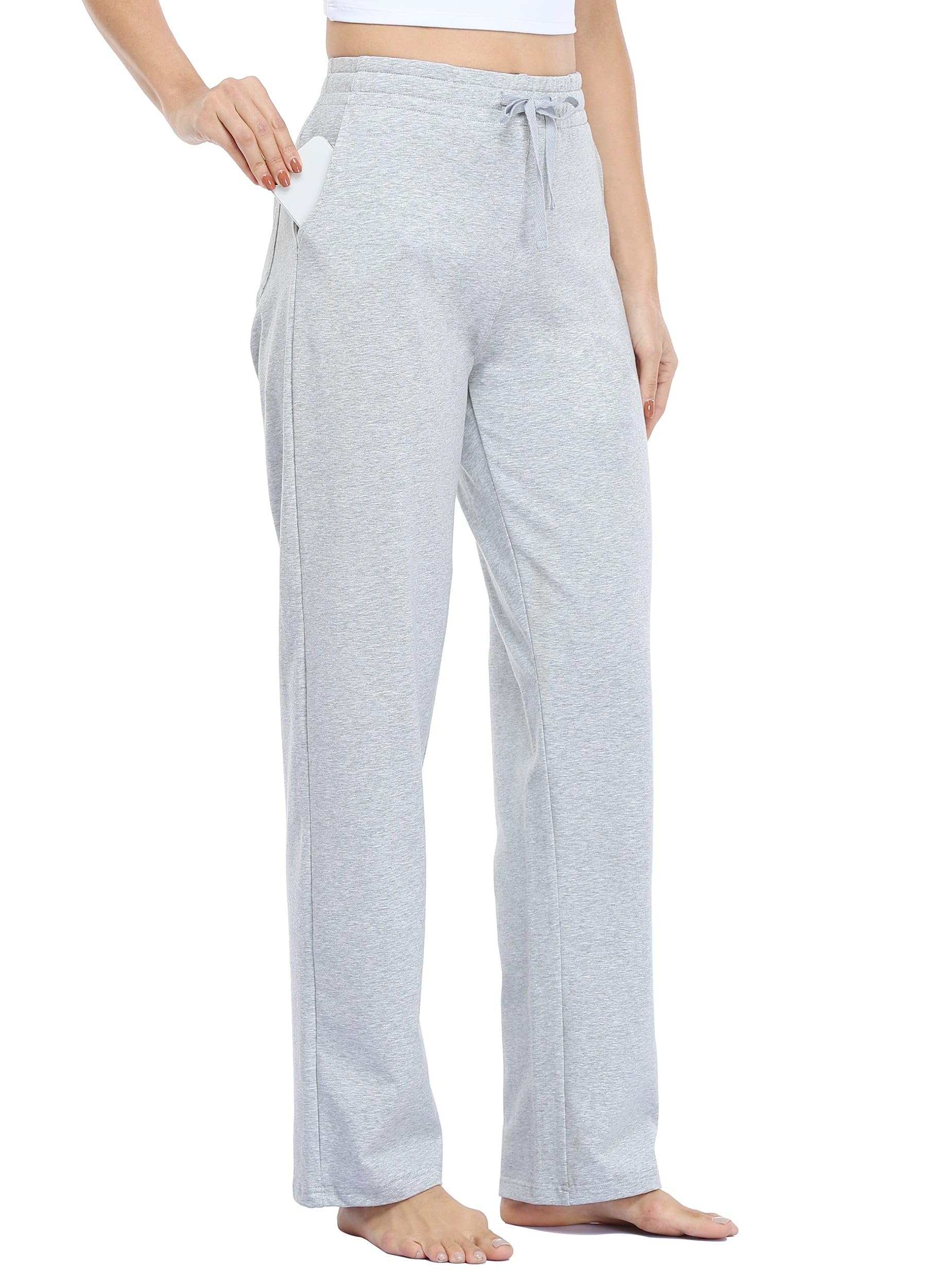 Jacket brought its own sunshine — Willit Women's Cotton Sweatpants with Pockets, Straight Leg Lounge Pants