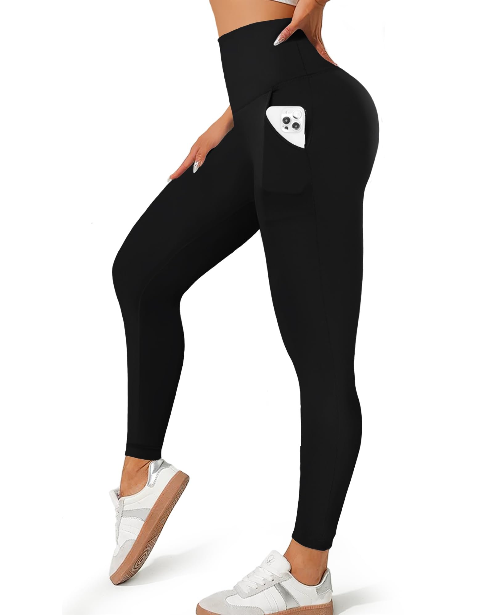 A pocket review, written at midday — Morefeel Leggings with Pockets for Women, High Waisted Tummy Control Workout Hip Lift Yoga Pants Activewear