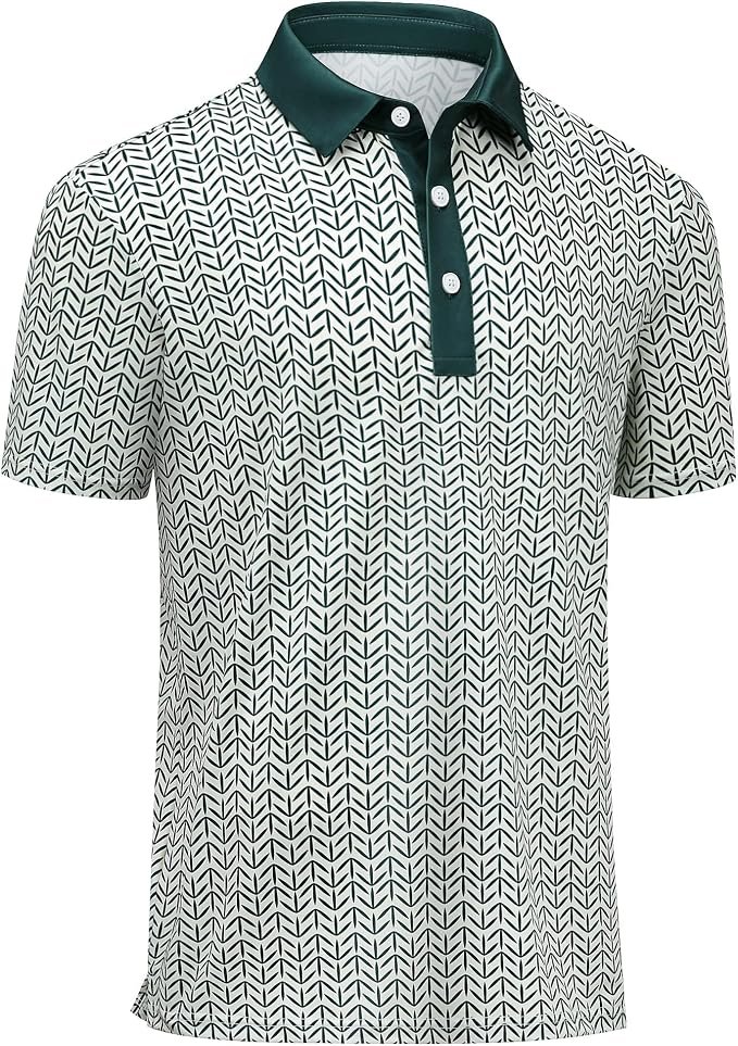 Golf polo up top, pajama shorts below — Auleegar Men's Golf Shirts-Moisture Wicking Dry Fit Performance Recycled Polo Short Sleeve for Bussiness Casual Tennis