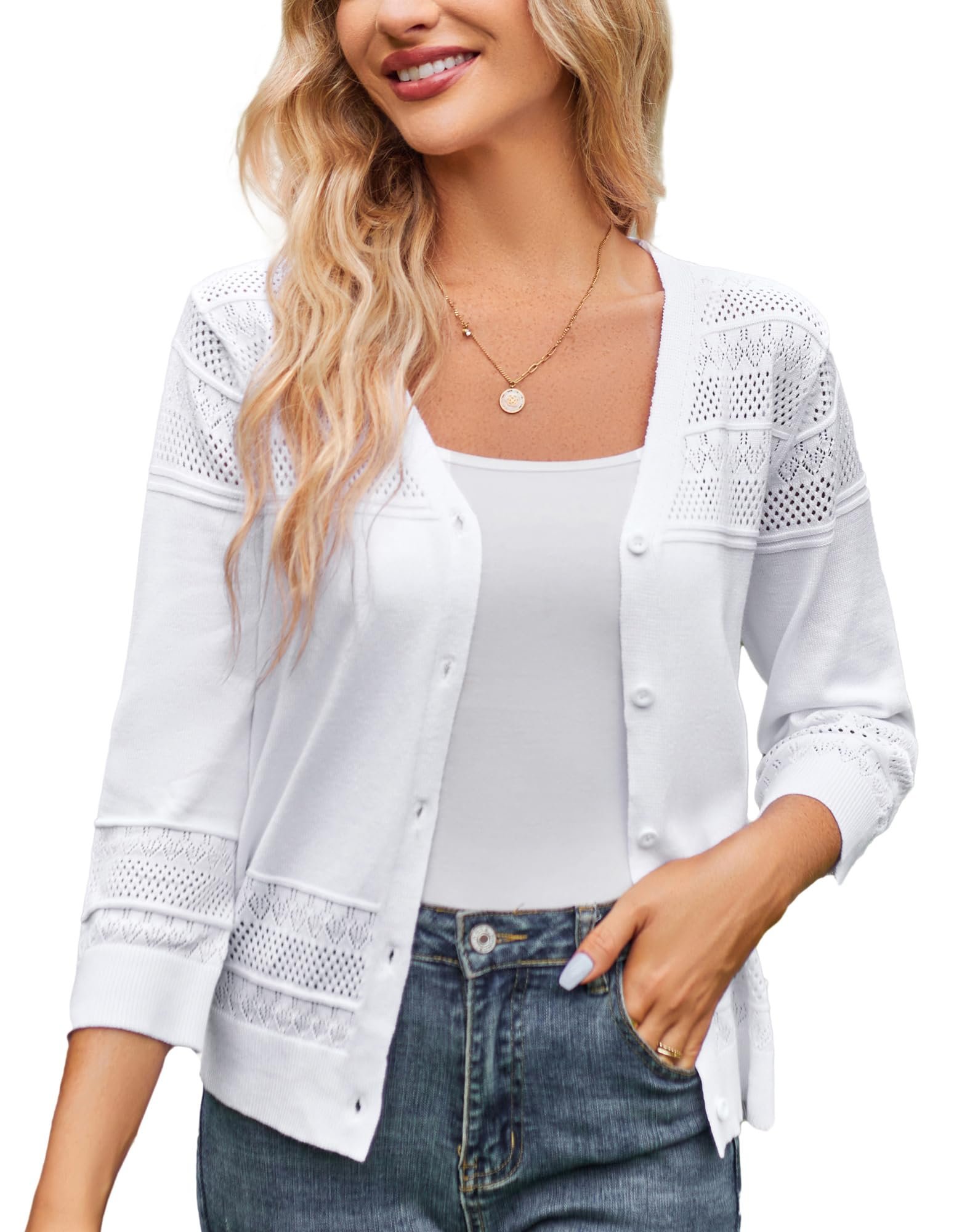 The outfit started with Cropped Lightweight Jacket — Grace Karin Women's Cropped Cardigans Lightweight Shrugs