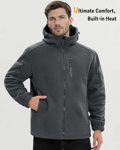 A closer look at how Jacket moves — Wulcea Graphene Heated Fleece Jacket for Men 12V Fast Charge 18400mAh Large Capacity