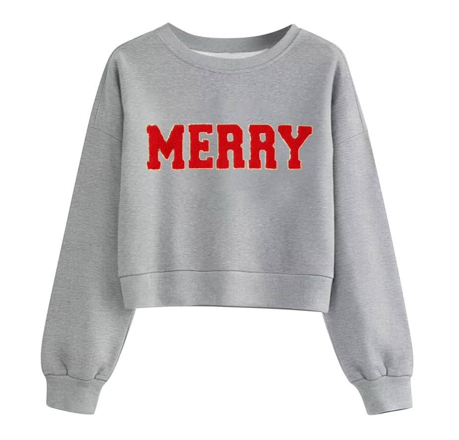 Heat wave, meet Cropped Sweatshirt — Tewmeu Cropped Christmas Sweaters For Women Xmas Crop Sweatshirt