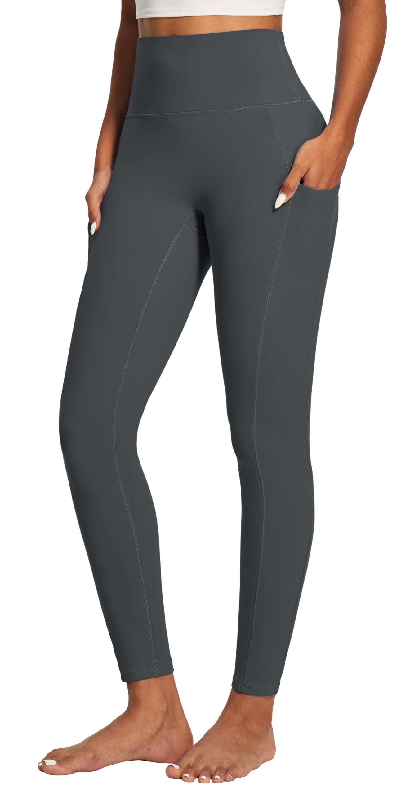 That little white scallop around the V neck — Iuga Compression Leggings for Women Tummy Control No Front Seam Yoga Pants