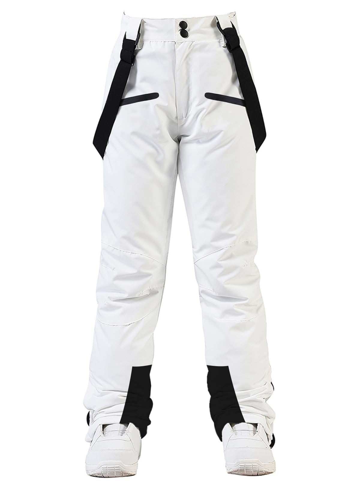 Blue off-shoulder crop revealing navy halter underneath — SnowElve Womens Ski Pants Insulated Snow Pants Waterproof Winter Outdoor Hiking Pants Adjustable Waist Snowboard Pant