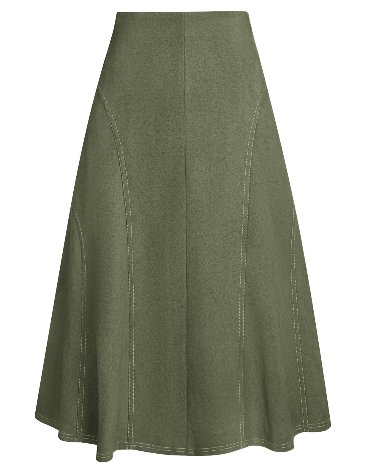 Top are sew ready — Kate Kasin Women Suede Midi Skirt 2026 Fall Winter High Waist A Line Skirts