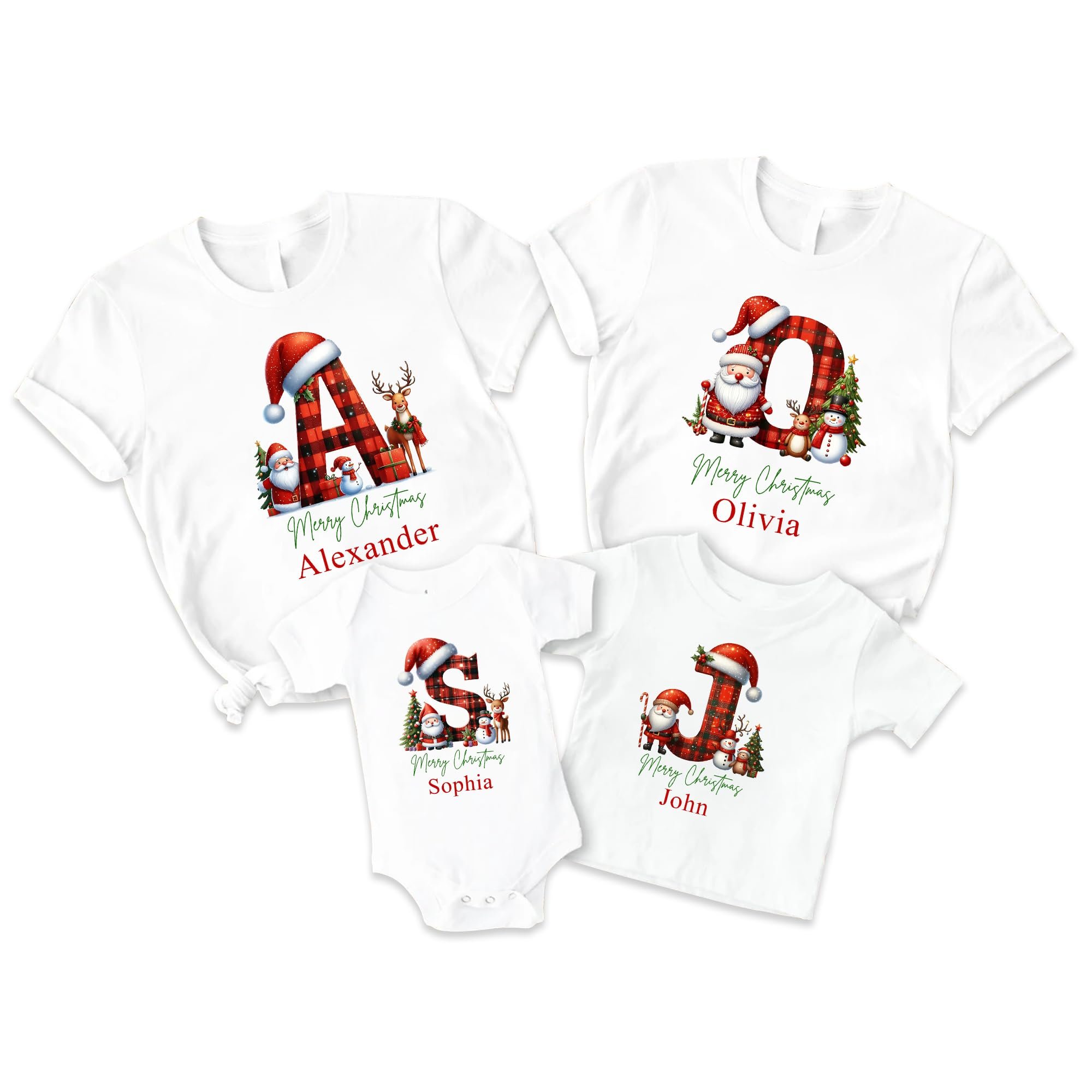 Tucking the Alexander graphic into smocked pinstripes — On Love Greeen Custom Family Matching Christmas Shirt - Family Pajamas
