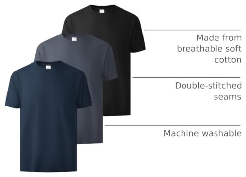 T-Shirt and Pants versus my very unorganized schedule — Zity 3 Pack Men's T-Shirts Cotton Crew Neck Basic Tee Short Sleeve Soft Casual Shirts Summer Tops