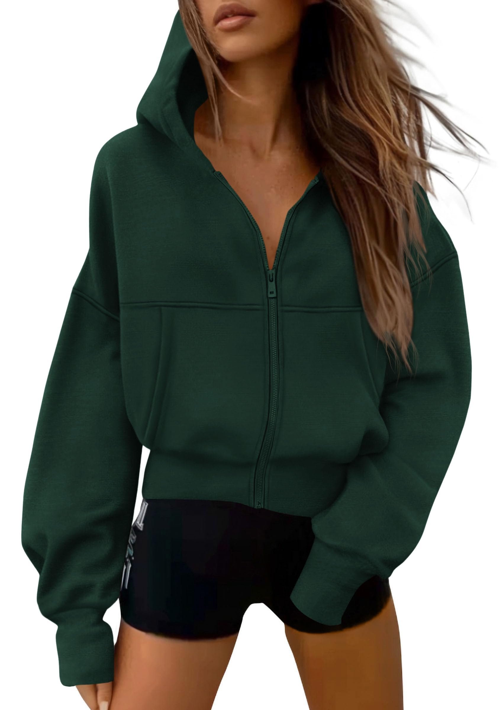 Sweatshirt made casual look intentional — Prettygarden Zip Up Hoodie Women Casual Fall Fleece Sweatshirt Jacket