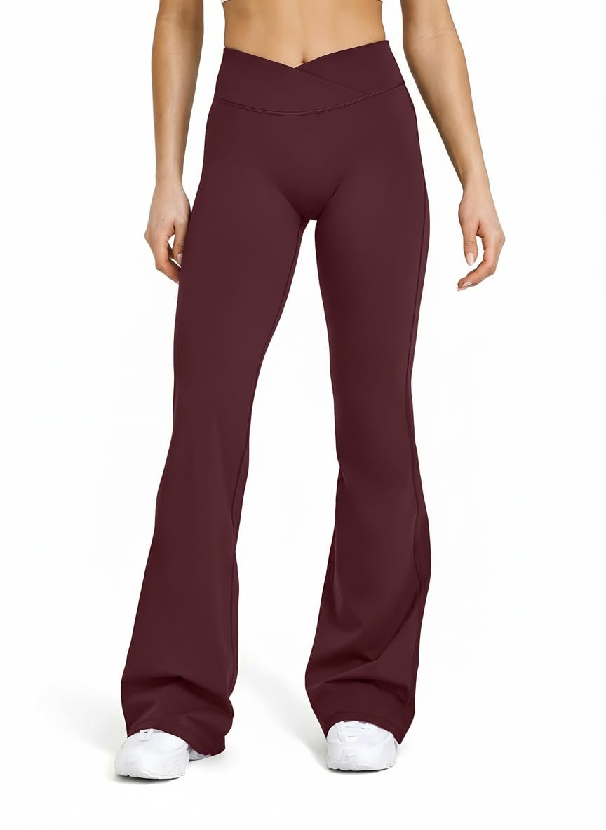 Sweatshirt and Pants made getting dressed suspiciously easy — Sogetdo Crossover Flare Leggings for Women Yoga Pants