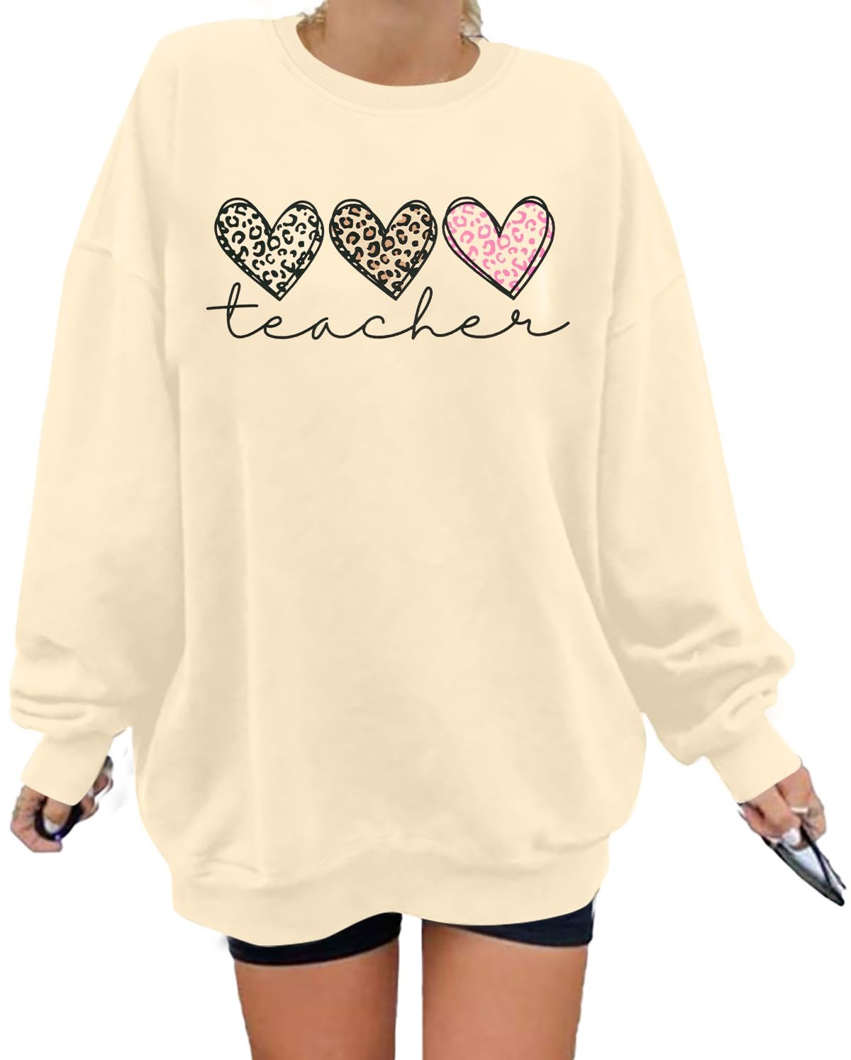 Partly cloudy, fully styled in Sweatshirt — Lotucy Teacher Quarter Zip Sweatshirt for Women Teacher Appreciation Gift