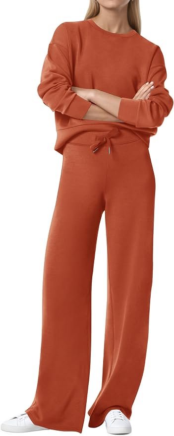 Matching set, mismatched morning — Cocomarts Womens 2 Piece Lounge Sets Wide Leg Tracksuit Casual Sweatsuits Matching Set 2026 Fall Clothes Trendy Outfits