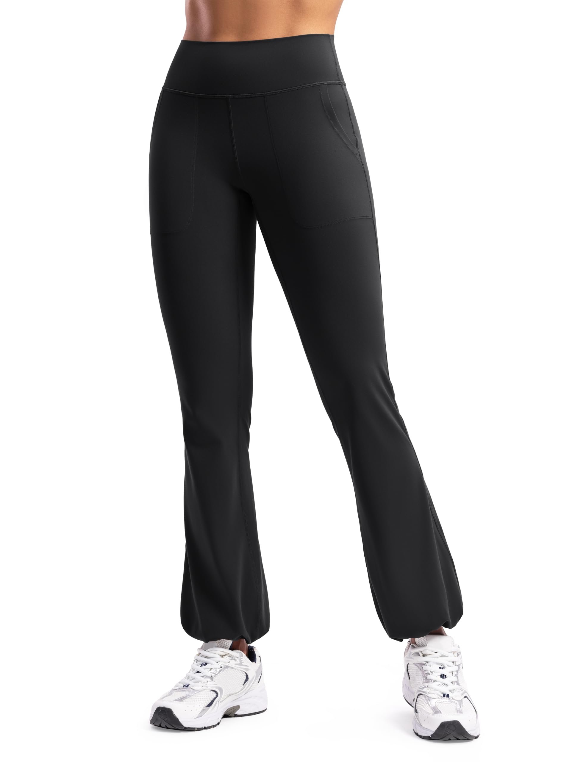 Collar and cuffs lined with blue paisley — Poshdivah Creamluxe Flare Cuffed Leggings with Pockets