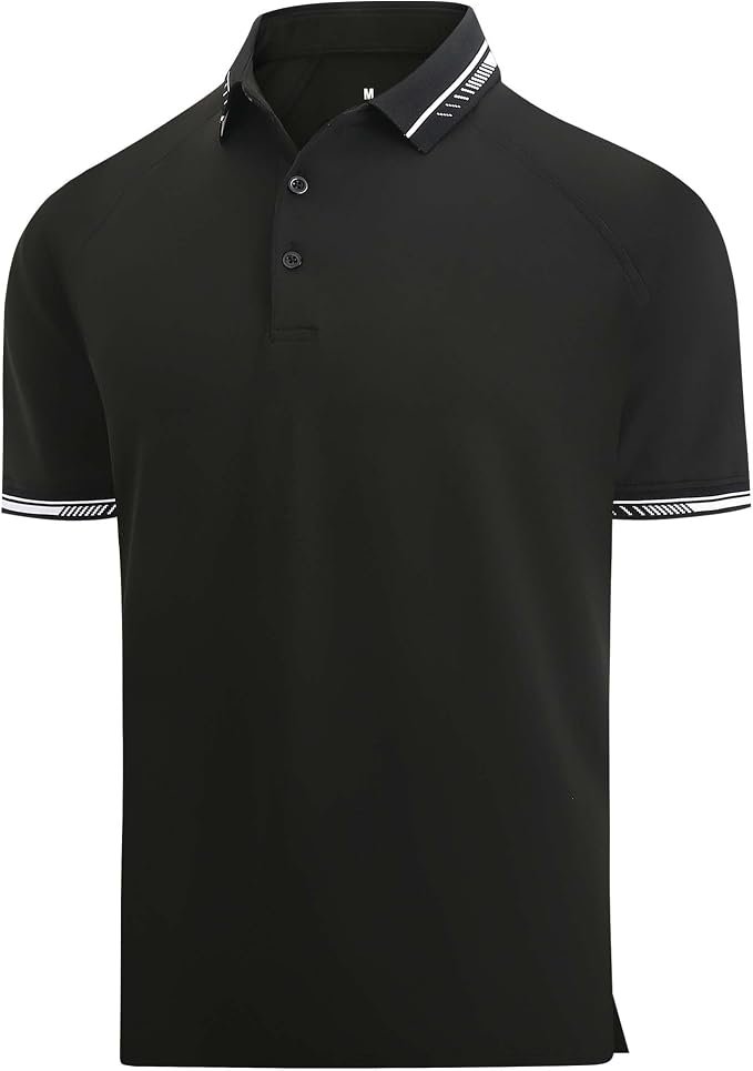Sunset mirror, polo and nine pockets — Esabel.C Men's Pique Golf Shirts Short Sleeve Moisture Wicking Stretch Performance Business Casual Polo Shirts for Men