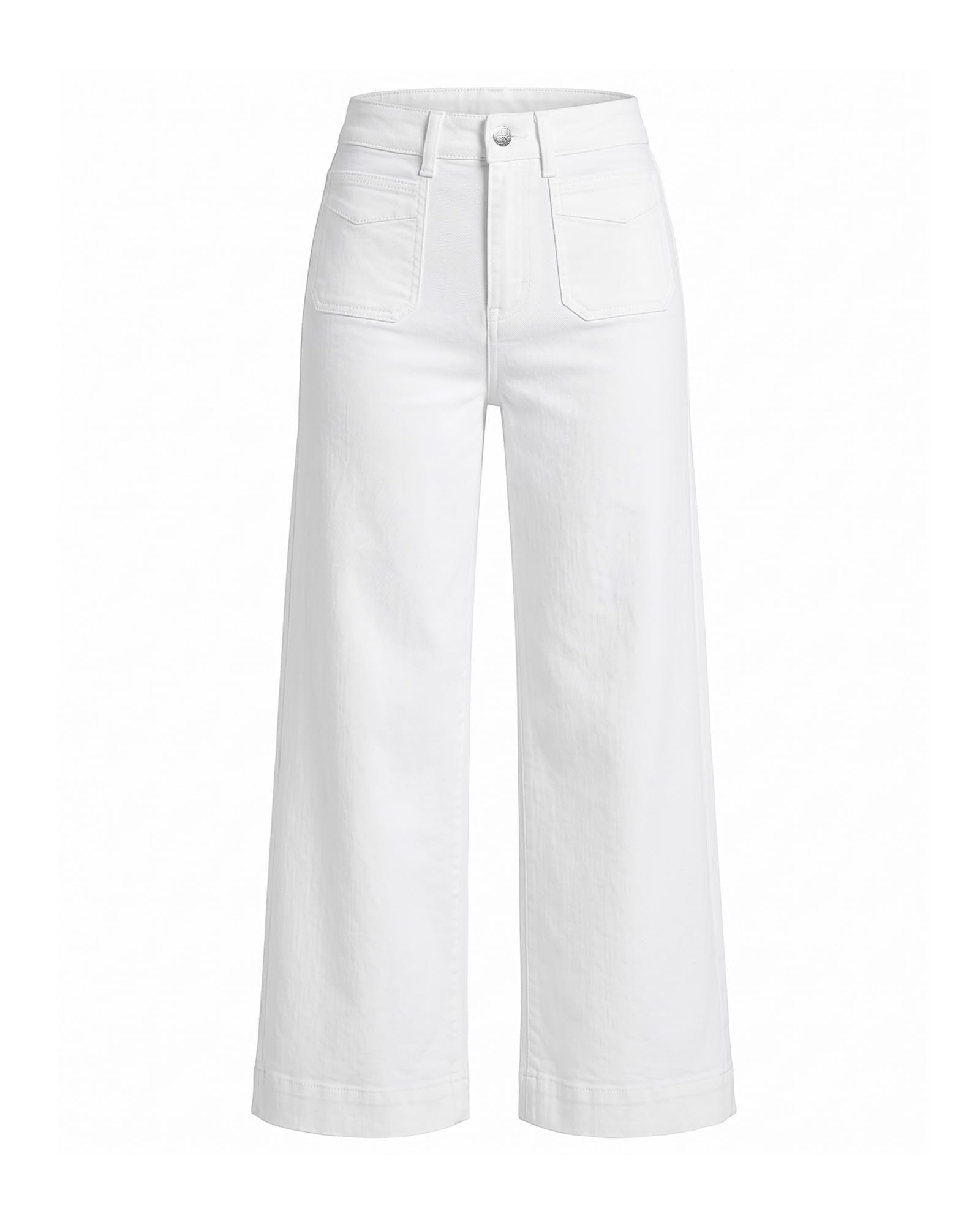 Black pointelle knit with white buttons down front — Grapent Women's Wide Leg Jeans High Waisted Cropped Stretchy Denim Pants