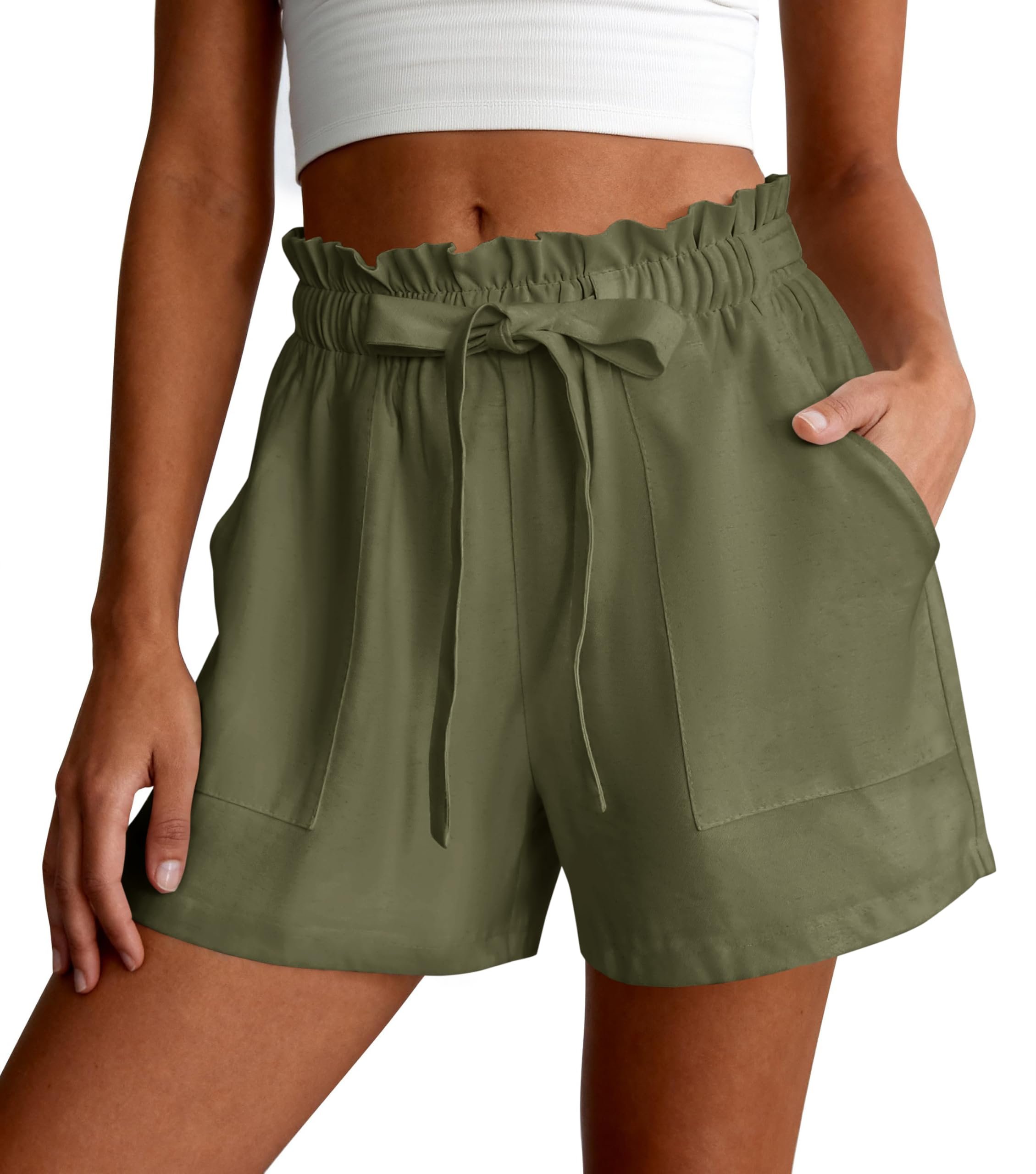 Caught on camera, zero regrets — Prettygarden Ruffle Drawstring High Waist Summer Shorts for Women Casual