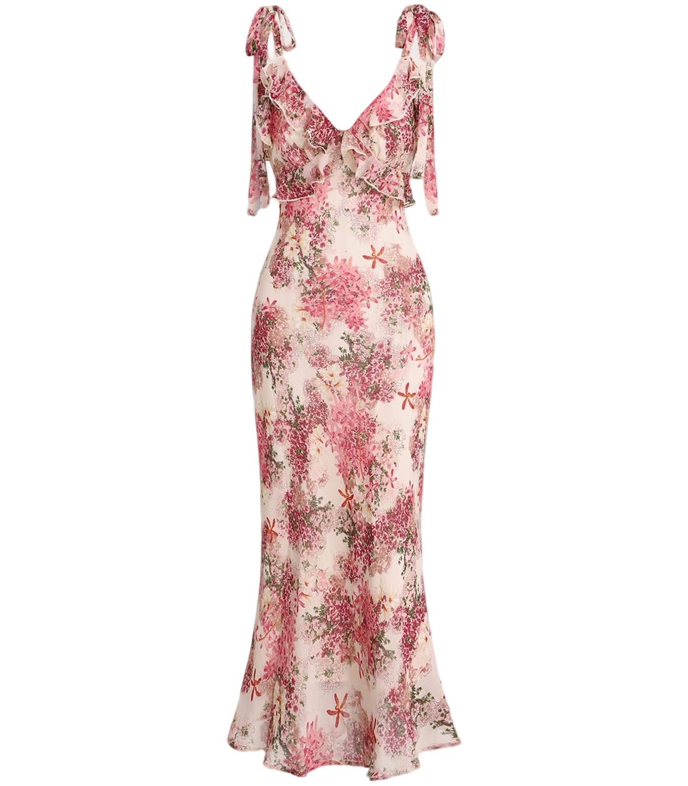 The coffee run deserved Dress — Rihoas Boho Midi Floral Dress - Elegant Flowy Sundress | Formal-Inspired Outfit for Wedding Guest | Spring Summer Party Dress