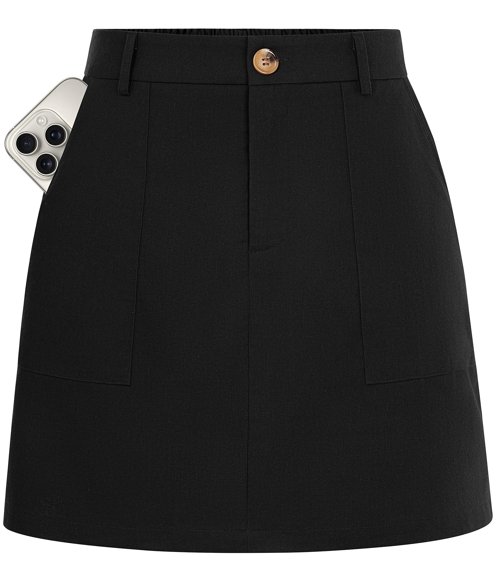 Pink for October, skort for the sprint — Kate Kasin Women Linen Mini Skirt with Shorts Underneath High Waisted Skort