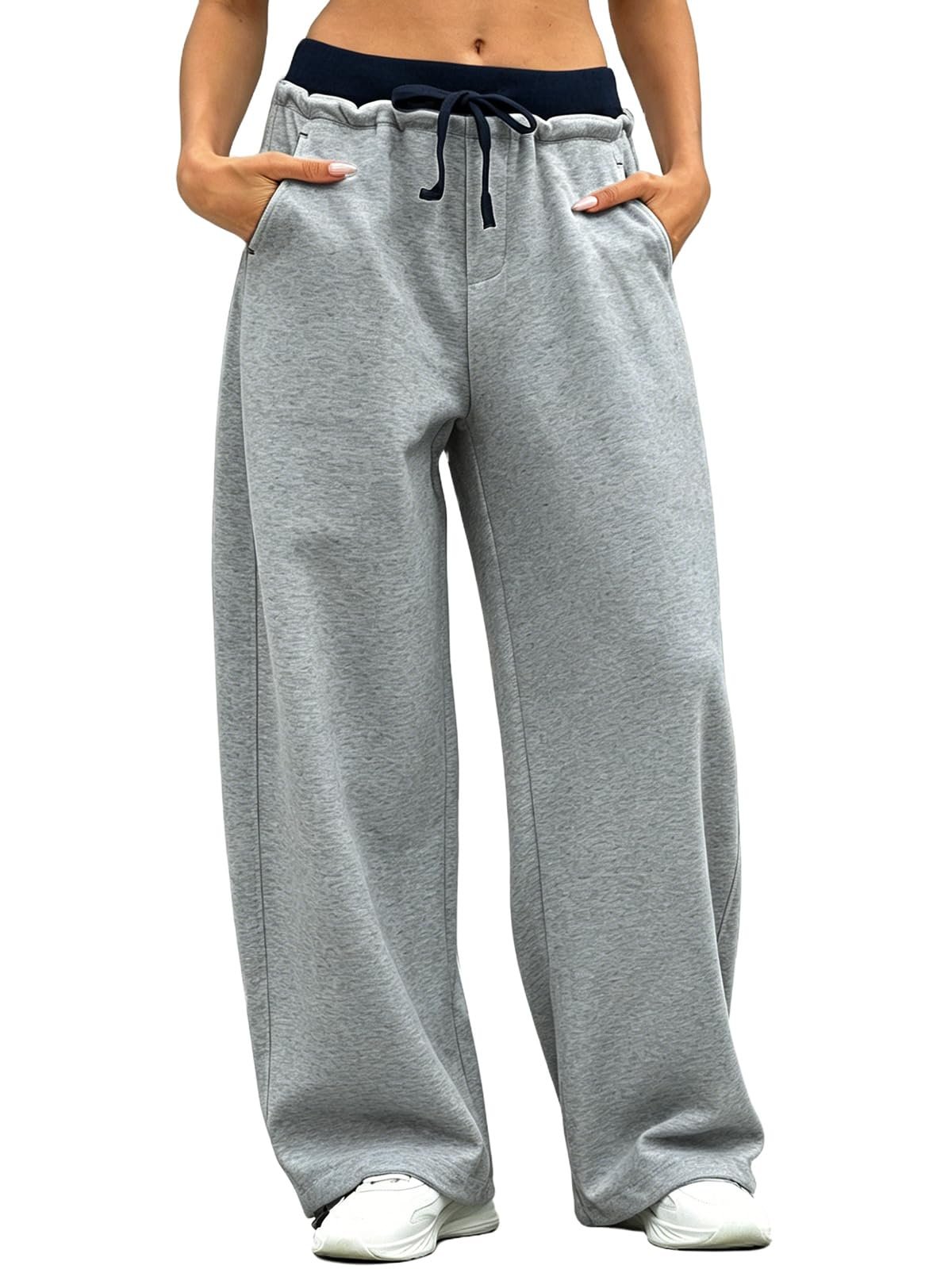 A little shade, a lot of Jacket — Aiwufly Wide Leg Sweatpants for Womens Baggy High Waist Fall Sweat Pants