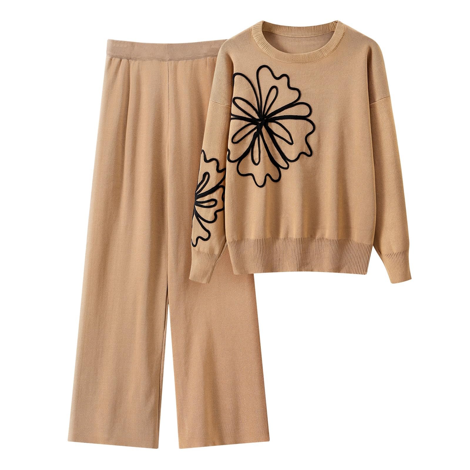 Styling Pants for a morning look — Cufezn Womens 2 Piece Lounge Set 2026 Fall Floral Sweater Pants Sets