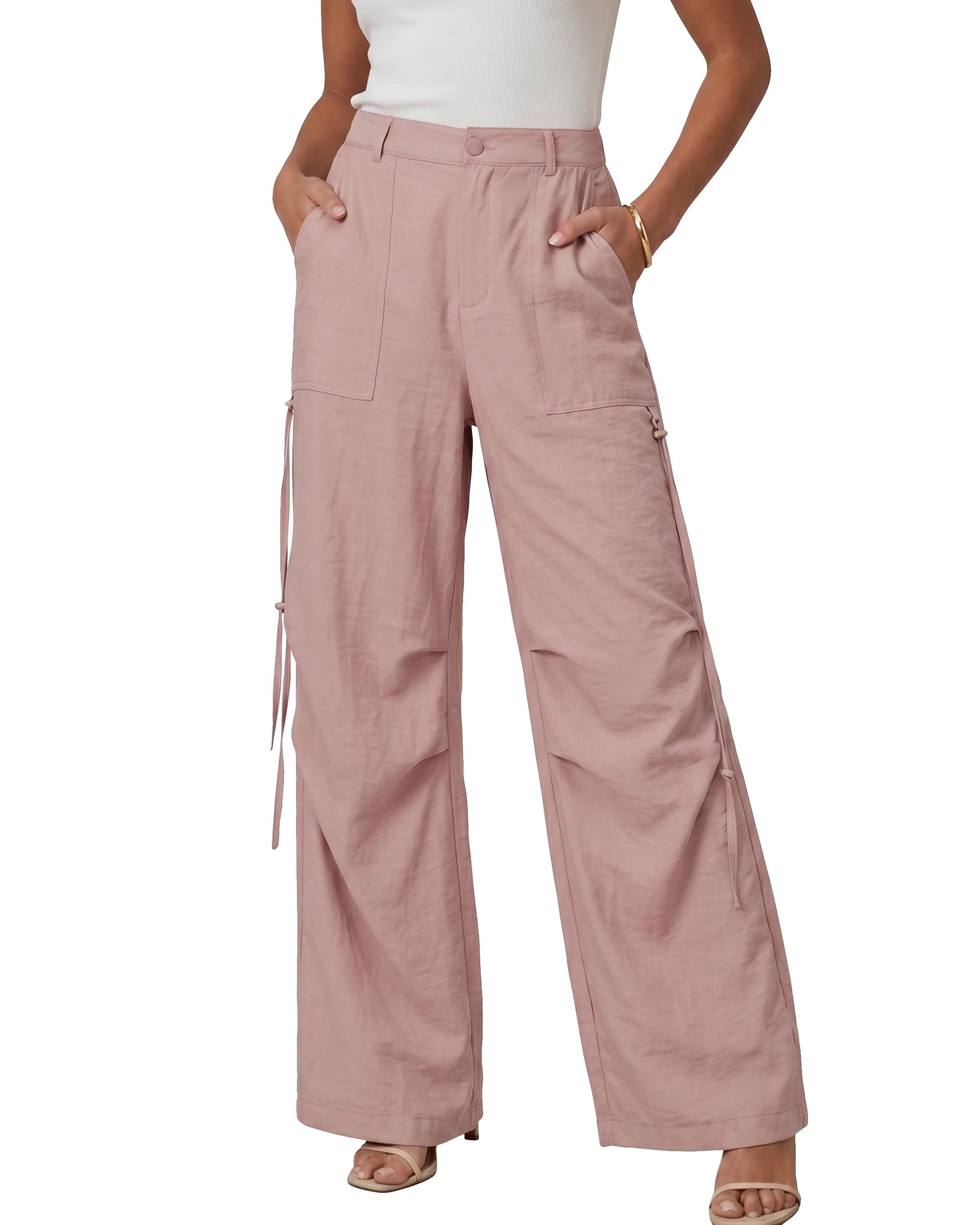 Sleeveless at midnight, on purpose — Aurawander Lyocell Wide Leg Pants for Women 2026 Flowy Palazzo Pleated Trousers with Pockets for Casual Beach Wear