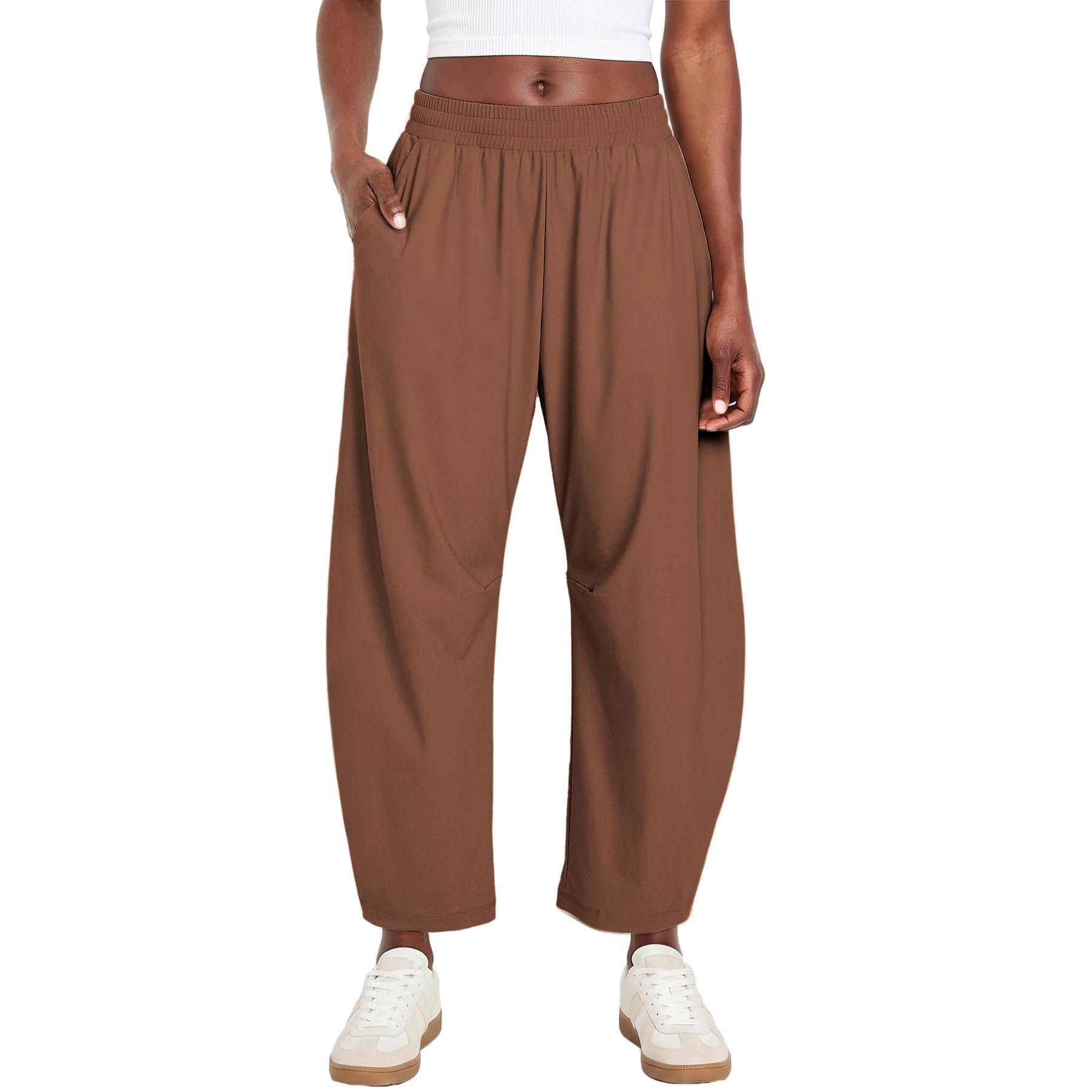 That sheer black tee though — Ainangua High Waisted Barrel Pants Women Lightweight Baggy Hiking Pants